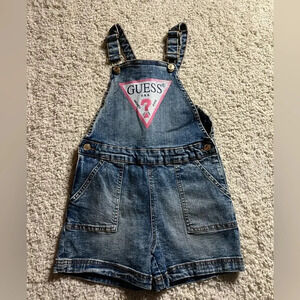 Girls Size 10 Vintage Guess Overall Shorts NWT